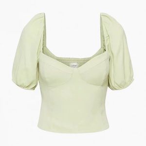 Aritzia green novella top